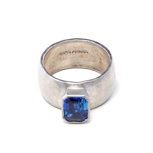 Platinum Emerald Cut Sapphire Ring