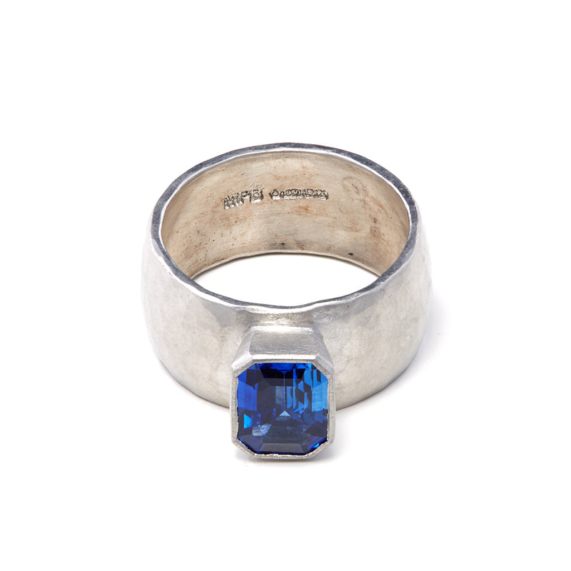 Platinum Emerald Cut Sapphire Ring