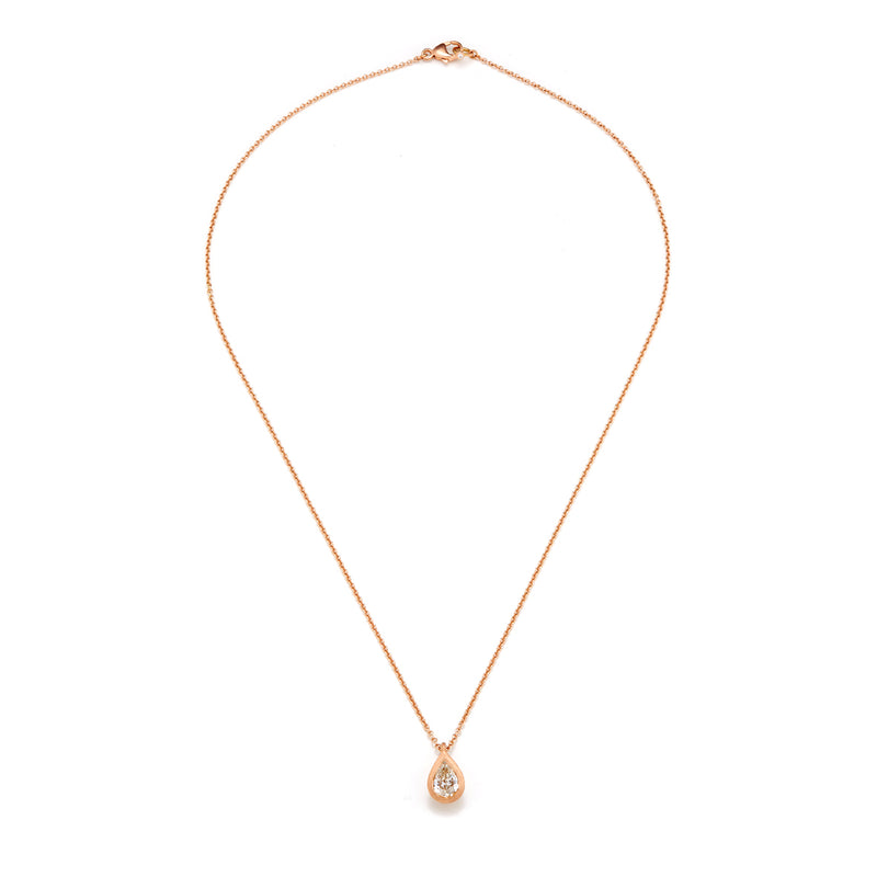 Rose Gold Pear Shaped Diamond Necklace