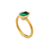 Gold Oval Emerald Ring