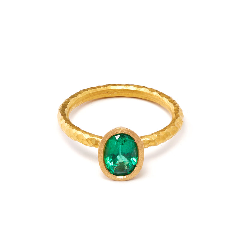 Gold Oval Emerald Ring