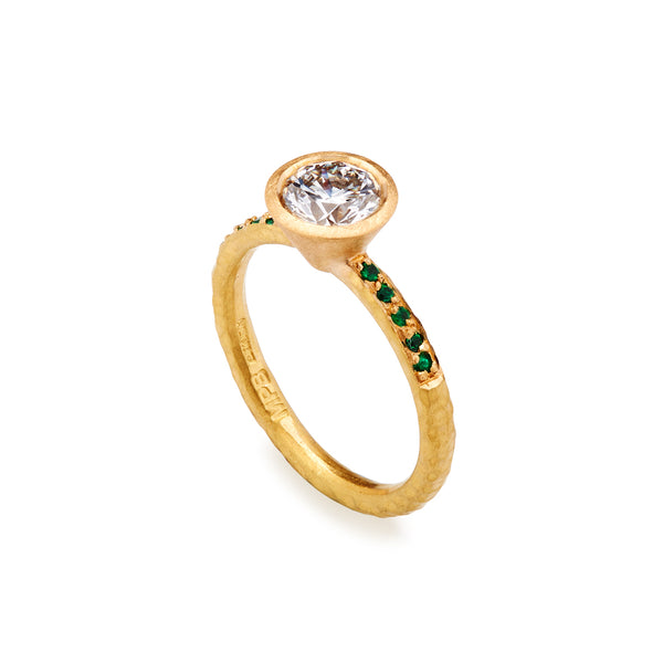 Gold Diamond and Emerald Ring