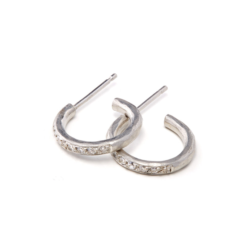 Platinum Hoop Diamond Earrings