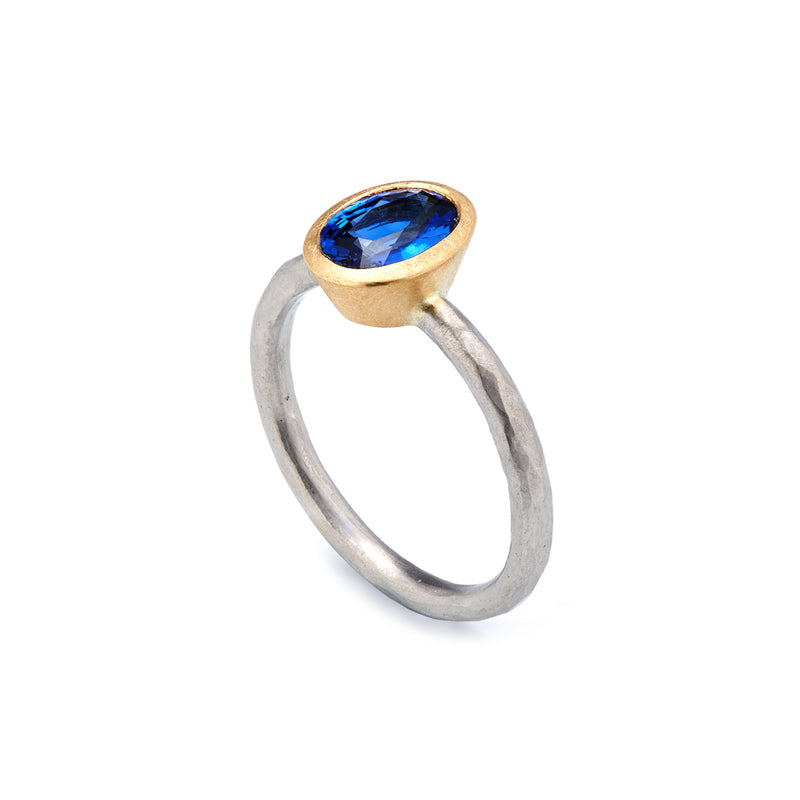 Gold Set Oval Sapphire Ring