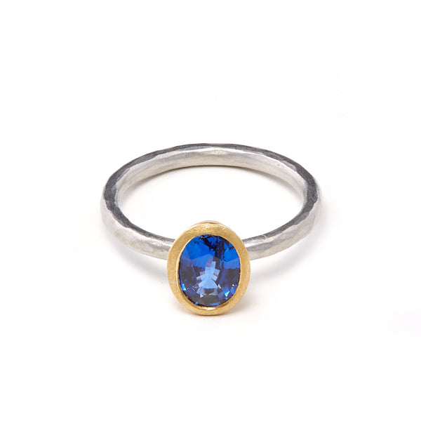 Gold Set Oval Sapphire Ring