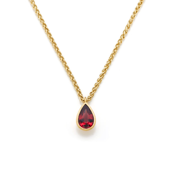 Woven Chain Pear Shaped Spinel Pendant