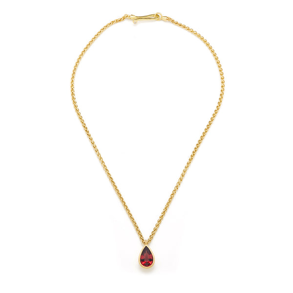 Woven Chain Pear Shaped Spinel Pendant